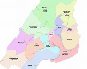 plan des quartiers de Besançon
