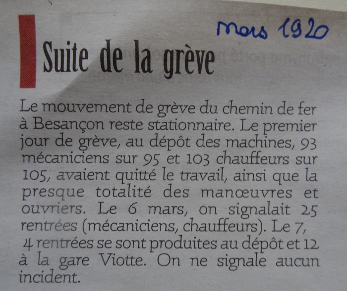 Est mars 1920 grève Viotte