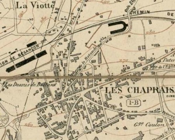 plan des Chaprais Viotte Rotonde en 1883