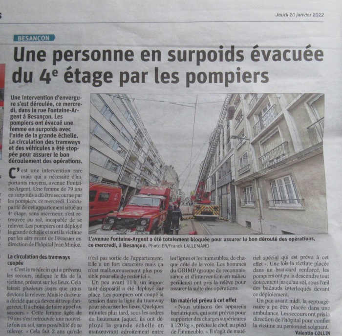 pompiers Fontaine Argent 20/1/22