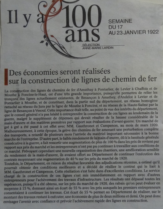 Est il y a 100 ans tacot