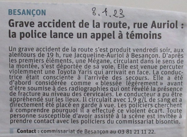 l'Est 8/1/23 accident