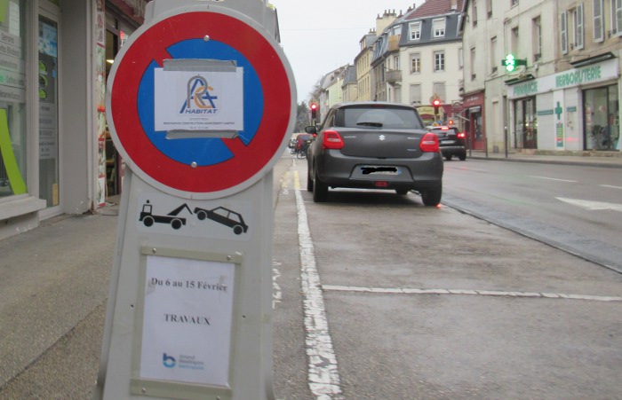 stationnement interdit rue de Belfort