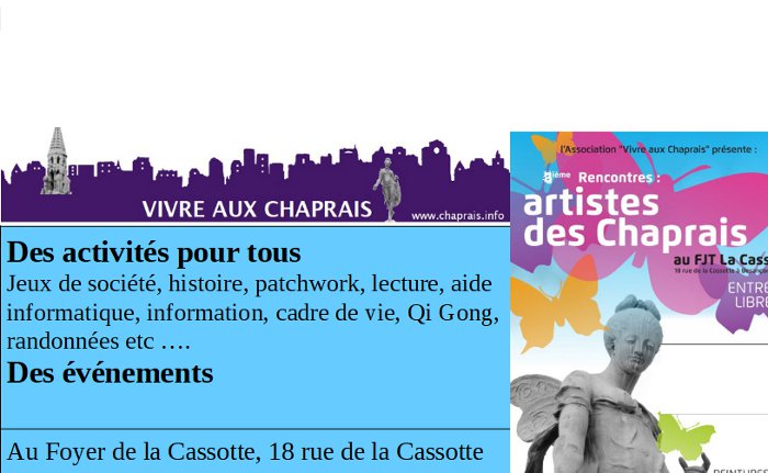 activités Vivre aux Chaprais