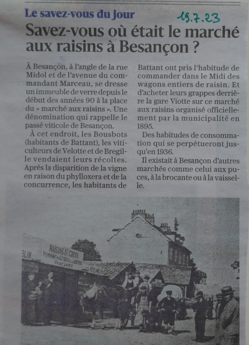 Est 19/7/23 marché aux raisins