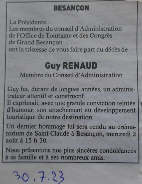 Est 30/7/23 Guy Renaud