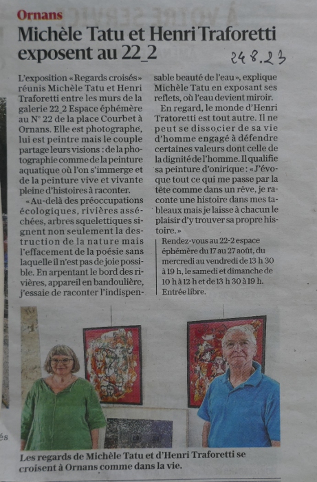Est août 23  expo Tatu Traforetti