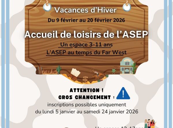 ASEP vacances hiver 2026